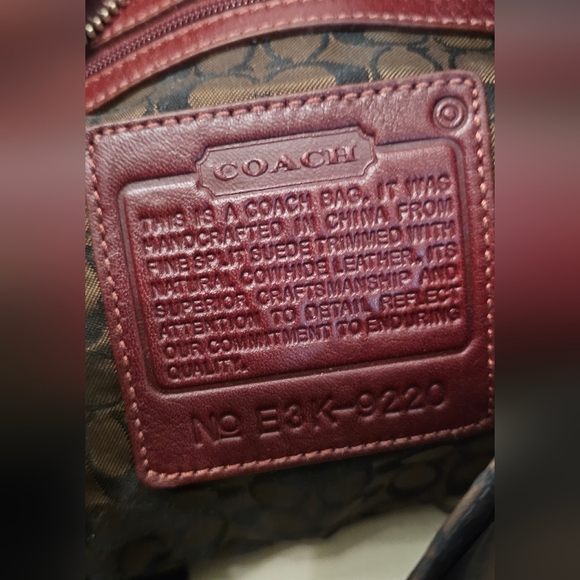 Coach Burgundy Suede Shoulder Bag - Picture 5 of 9